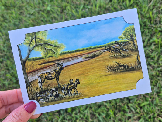 African Wild Dog Postcard
