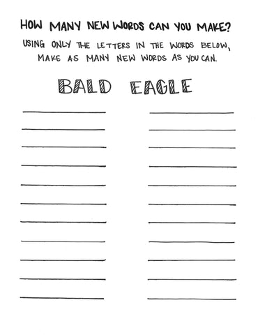 Bald Eagle Activity Sheet