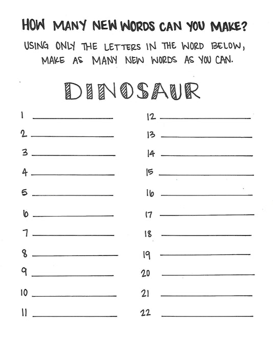 Dino Activity Sheet 3